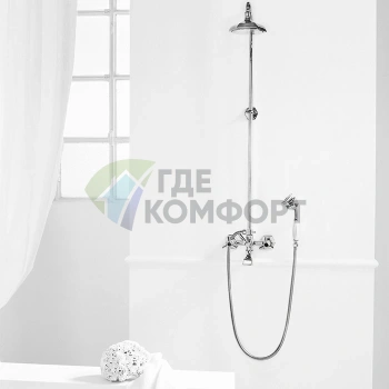 Душевой комплект Stella Eccelsa 3284/33: смеситель с верхним и ручным душем в цвете хром (EC 02514 CR00) - фото 1