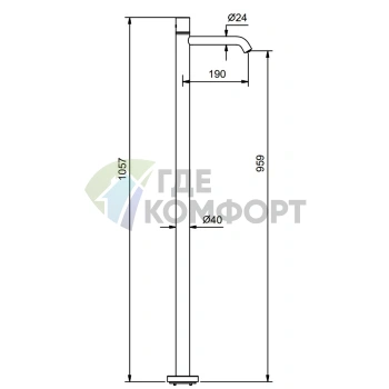 Напольный смеситель Fantini Nostromo для раковины, хром (50 02 E936B) - фото 2