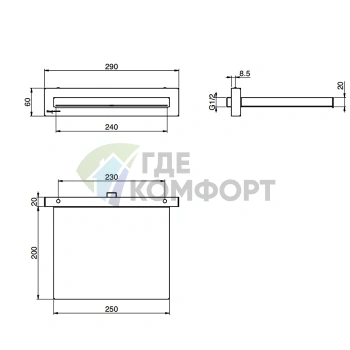 Излив-каскад для раковины FIMA|Carlo Frattini Wellness настенный 220 мм хром (F2781CR) - фото 2