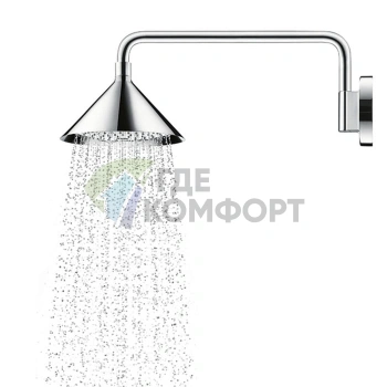 Верхний душ AX ShowerCollection с 2 форсунками, держателем, настенным монтажом и дизайном Front (хром, 240/279 мм) (26021000) - фото 1