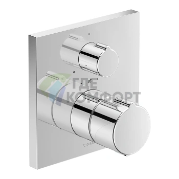 Термостатический смеситель для душа Duravit C.1 скрытого монтажа (квадрат, хром) (C14200015010) - фото 1