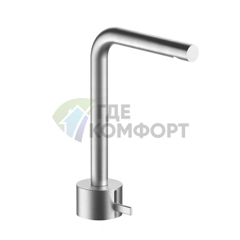 Смеситель для раковины Fantini AF/21: 1 отверстие, без донного клапана, излив 155 мм, матовая натуральная сталь (27 93 A506WF) - фото 1