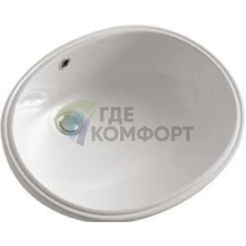 Раковина KERASAN DIAMANTE встраиваемая под столешницу 575x420мм с лекалом и крепежом цвет белый