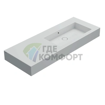 Раковина Globo Incantho накладная 136х51 чаша справа с намеченным отверстием цвет белый