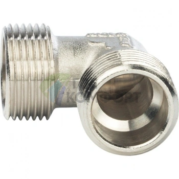 Угольник STOUT наружная резьба латунный НР 3/4 никелированный - фото 4