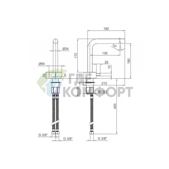Смеситель для раковины Fantini AF/21: накладной монтаж, излив 155 мм, хром (27 02 A004WF) - фото 2