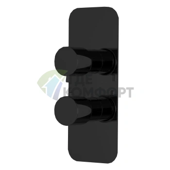 Термостатический встроенный смеситель для душа FIMA Carlo Frattini Fimatherm с переключателем на 2/3 источника, черный матовый (F3229X7NS) - фото 1