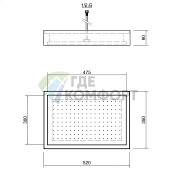 Верхний душ Antonio Lupi Fuorimeteo 52x36 см белый (FMS20_B) - фото 2