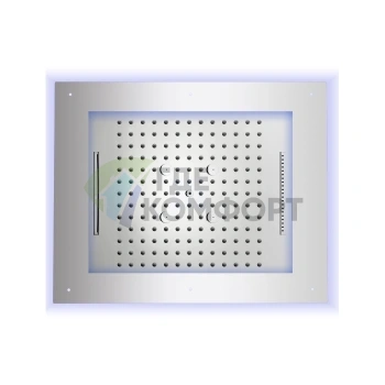 Верхний душ BOSSINI FRAME 600х500 мм: 4 режима, хромотерапия, встраиваемая модель в потолок (HI0928.030) - фото 1