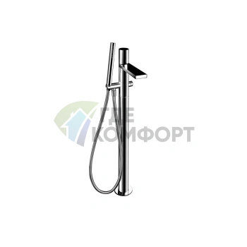 Напольный смеситель для ванны Fantini Milano с ручным душем, 250 мм, матовая натуральная сталь (31 93 3080B) - фото 1