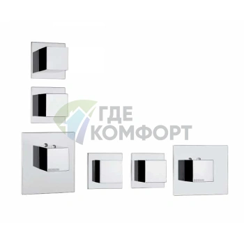 Термостатический смеситель для душа Bossini Cube со скрытым монтажом и распределительным клапаном (Z032203.030) - фото 1