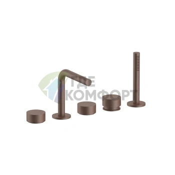 Смеситель для ванны Fantini AF/21 с ручным душем, 5 отверстий, цвет Matt Copper PVD (27 P9 A265) - фото 1