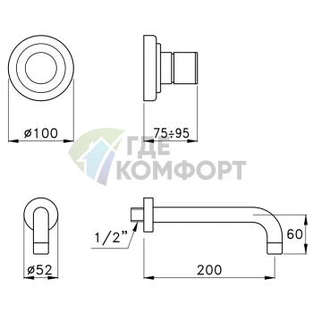 Встраиваемый смеситель для раковины Stella Bamboo 3861MC P.V хром (BT 01413 CR00) - фото 2