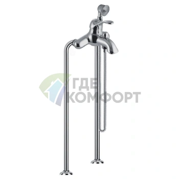 Напольный смеситель для ванны FIMA Carlo Frattini с душевым комплектом (хром) (F3304/4CR) - фото 1