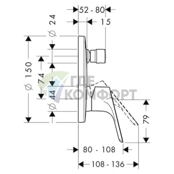 Смеситель Hansgrohe Focus E2 31945000 для ванны с душем - фото 3
