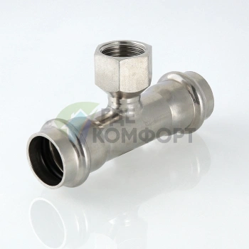 Пресс-тройник с внутренней резьбой 22 х 1/2 х 22 мм из нержавеющей стали VTi.932.I.220422 VALTEC (ВАЛТЕК) - фото 4