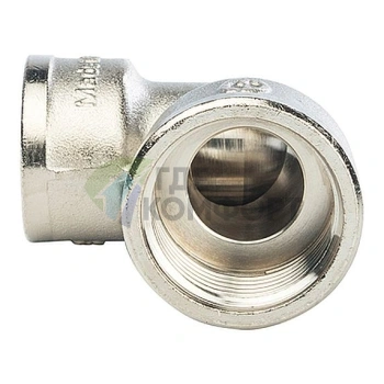 Угольник Stout внутренняя/внутренняя резьба латунный ВВ 1 x 3/4 никелированный - фото 2