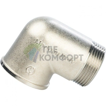 Угольник STOUT наружная/внутренняя резьба латунный НВ 1 1/4 никелированный - фото 2