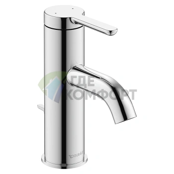 Смеситель для раковины Duravit C.1, 1 отверстие, донный клапан, излив 91 мм, хром (C11010001010) - фото 1