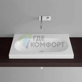 Раковина BETTE COMODO встраиваемая на столешницу 100х49 5х12 см эмалированная без отв под смесительитель и перелива с крепежами в компл цвет белый - фото 1