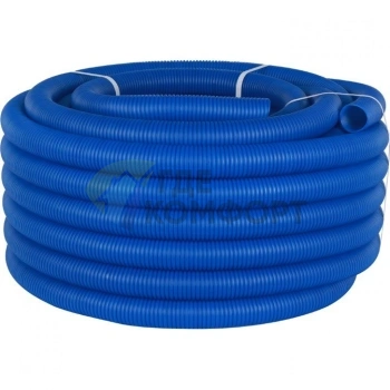 Труба гофрированная из полиэтилена 40 для труб диаметром 32, синяя бухта 30 м Stout - фото 1