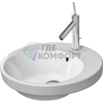Раковина Duravit встраиваемая 480 мм с 1 отв под смесительитель с переливом цвет белый - фото 1