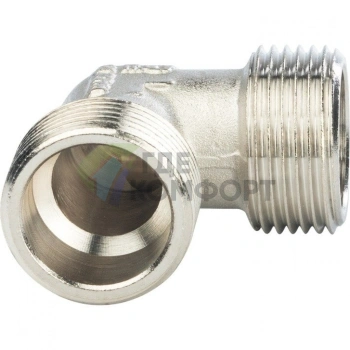 Угольник STOUT наружная резьба латунный НР 3/4 никелированный - фото 3