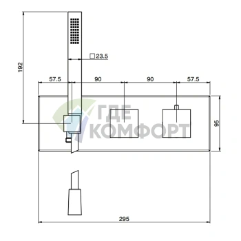 Термостатический смеситель для душа FIMA Carlo Frattini FIMATHERM встраиваемый на 2 выхода с комплектом душа, черный матовый (F3989NX3NS ) - фото 2