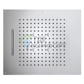 Верхний душ BOSSINI DREAM/3 570x470 мм: 3 режима (дождь, каскад, туман), сатинированная нержавеющая сталь (H38930.075) - фото 1