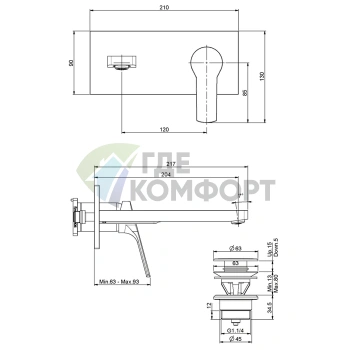 Настенный смеситель для раковины FIMA Carlo Frattini Serie 4, хром (F3760LX5CR) - фото 2