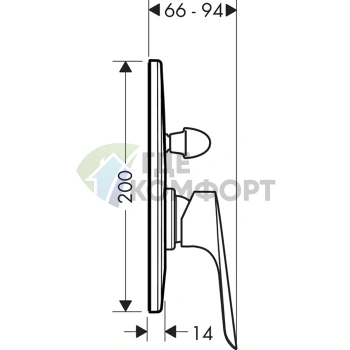 Встраиваемый смеситель для ванны Hansgrohe Logis E с переключателем (71408000) - фото 2