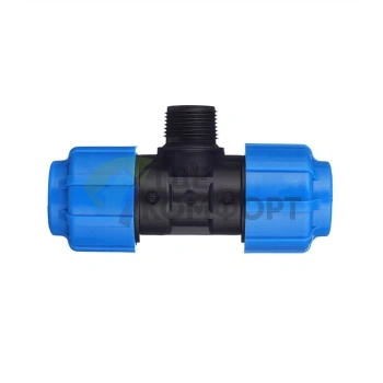 Тройник с наружной резьбой 25x3/4x25 ПНД Политэк - фото 3