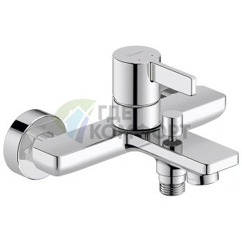 Смеситель для ванны Duravit D-Neo настенный с автоматическим переключением, хром (DE5230000010) - фото 1