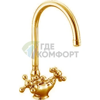 Смеситель для раковины CISAL Arcana с донным клапаном, золото (AR00052024) - фото 1