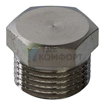 Заглушка STOUT НР 3/8 наружная резьба никелированная - фото 1