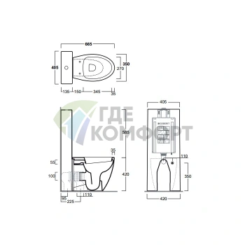 Механизм слива SIMAS GEBERIT для бачков CT09/VI09 (без бачка) (D20) - фото 2