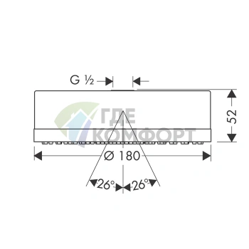 Верхний душ AX Citterio 180 мм в шлифованном никеле (28489820) - фото 2