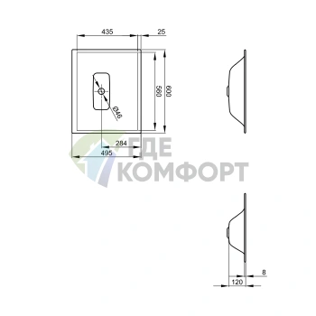 Раковина BETTELUX встраеваемая на столешницу 60x49 5x6-12см без отвпод смесительитель без перелива с крепежем цвет белый - фото 2
