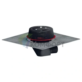 Воронка HL64HSafe для аварийного водостока с фланцем-с полимербитумным полотном и горизонтальным выпуском - фото 1