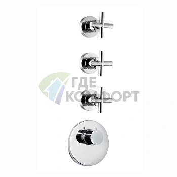 Термостатический смеситель для душа FIMA Carlo Frattini Fimatherm Maxima встроенный, 3 запорных вентиля, хром (F5333X3CR) - фото 1