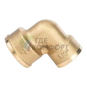 Угольник Stout внутренняя/внутренняя резьба латунный ВВ 1 x 3/4 - фото 4