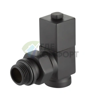 Набор дизайн-вентилей Royal Thermo CUBE 1/2 черный, RTE 56.0009, НС-1422578 - фото 2