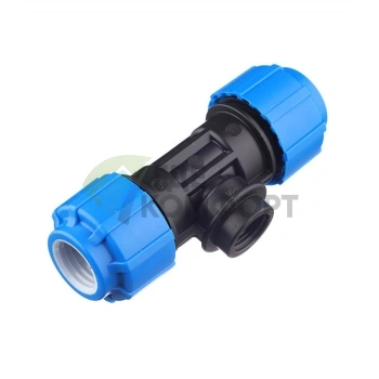 Тройник с внутренней резьбой 25x1/2x25 ПНД Политэк - фото 1