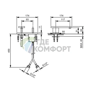 Смеситель для раковины Fantini AK/25 с поворотным изливом, цвет Matt Gun Metal PVD (48 P5 T104WF) - фото 2