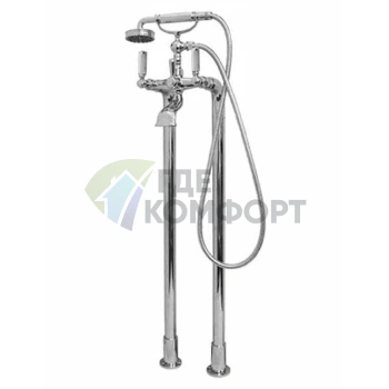 Напольный смеситель Bossini Liberty для ванны 890 мм с душем (цвет: Gom/хром) (L00130.030) - фото 1