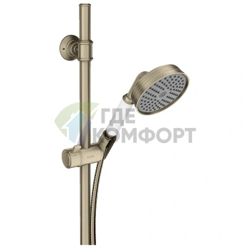 Душевой гарнитур AX Montreux: ручной душ, штанга и держатель (1jet, шлифованный никель) (27982820) - фото 1