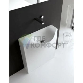 Раковина ArtCeram BACK напольная 75х345 h 85 см без отв под смесительитель с сифоном цвет белый - фото 1