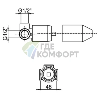 Встраиваемая внутренняя часть смесителя для душа FIMA Carlo Frattini, бронза (F2542BR) - фото 2