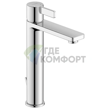 Duravit D-Neo: Однорычажный смеситель для раковины с донным клапаном, хром (DE1030001010) - фото 1