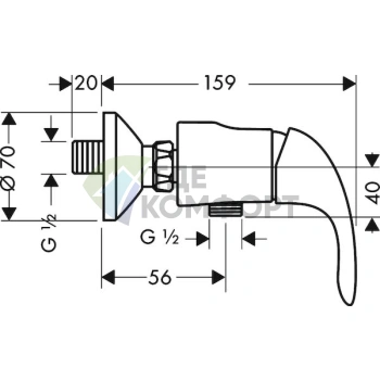 Смеситель для душа Hansgrohe Focus E 31760000 настенный - фото 3